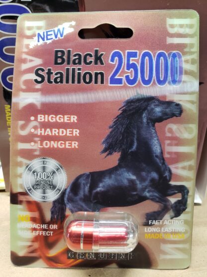 Black Stallion 25000 Male Enhancer all natural bigger harder longer lasts up to 7 days no headache no side effects